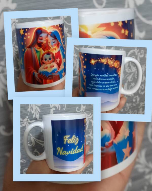 Mugs oreja y fondo blanco Feliz Navidad